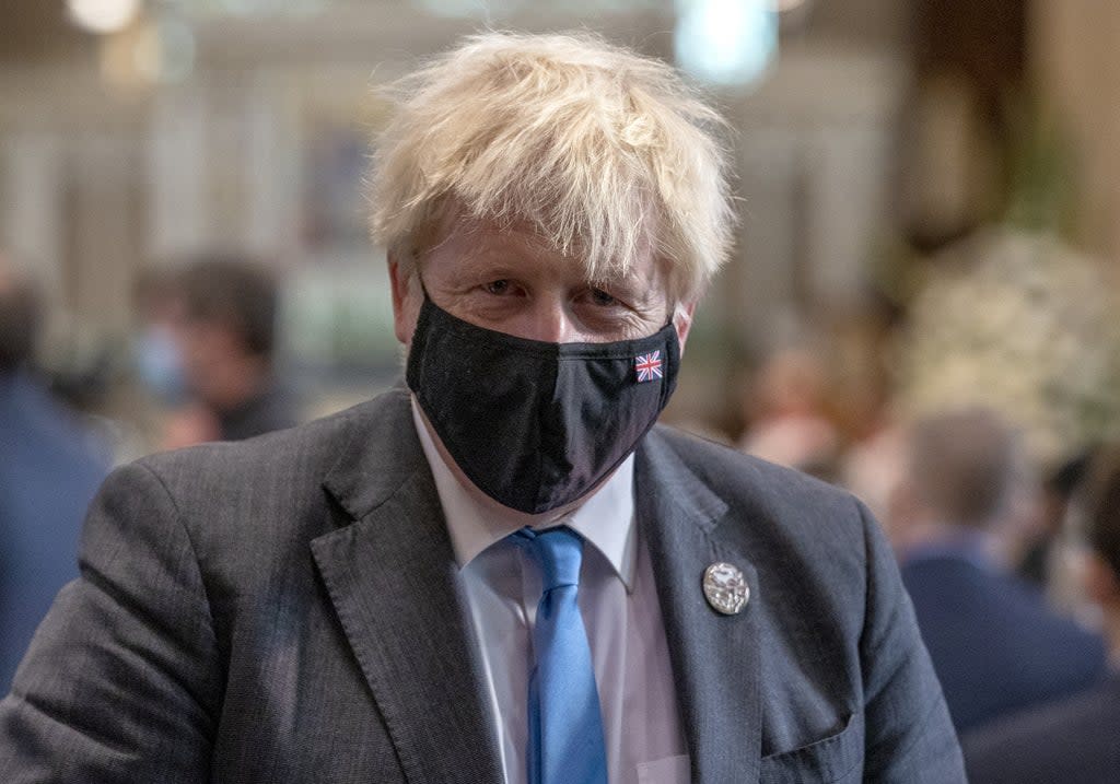 Boris Johnson attends a service to mark the centenary of Northern Ireland at St Patrick’s Cathedral in Armagh (Liam McBurney/PA) (PA Wire)