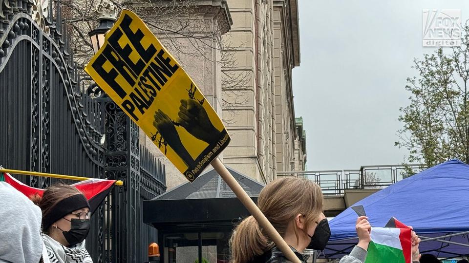 Pro-Palestine students demonstrate on Columbia University’s campus