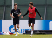 Soccer Football - World Cup - England Training - England Training Camp, Saint Petersburg, Russia - June 17, 2018 England's John Stones and Dele Alli during training REUTERS/Lee Smith