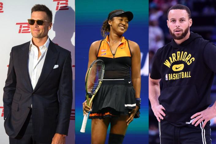 Tom Brady, Naomi Osaka, Steph Curry