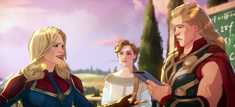 Captain Marvel, Frigga and Thor