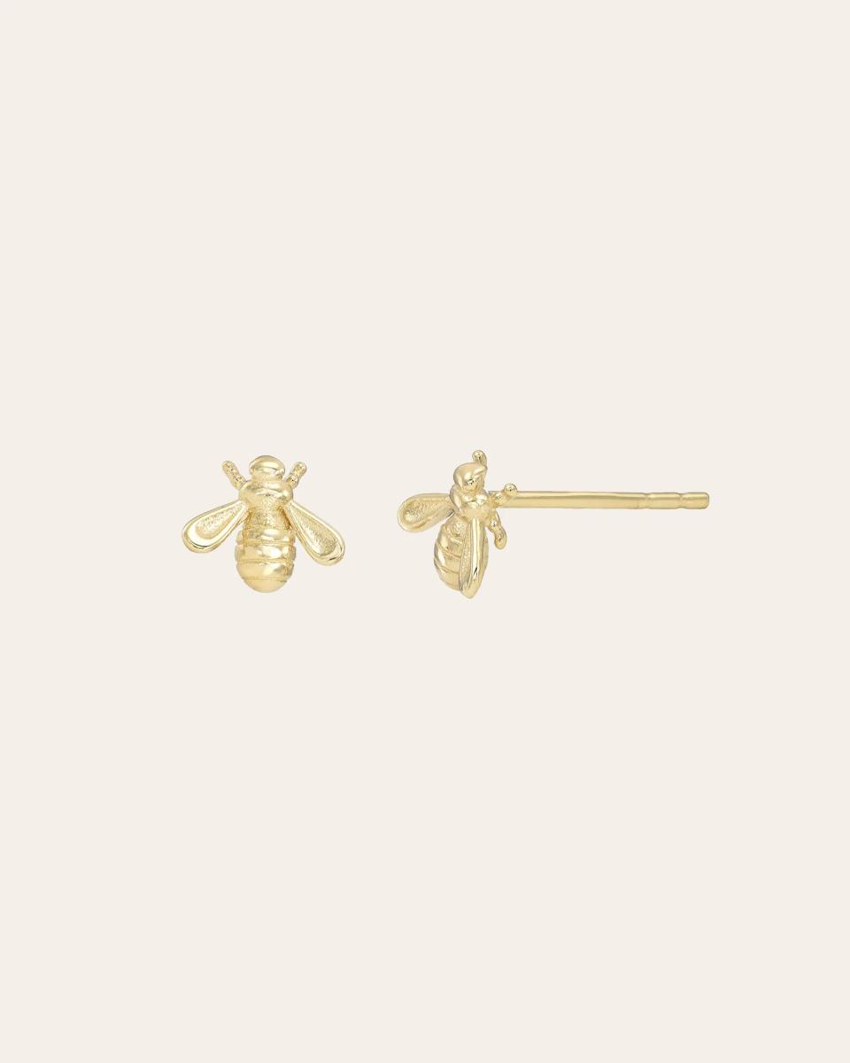 Zoe Lev 14k Gold Bee Stud Earrings