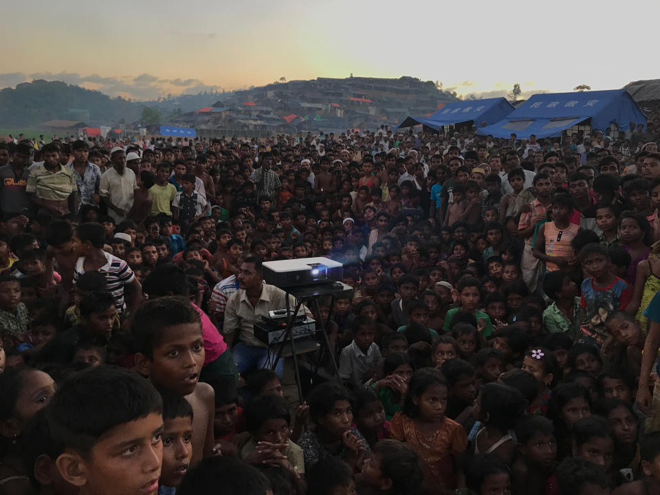 "Displaced"<br />Rohingya children watching an awareness film about health and sanitation near Tangkhali refugee camp in Ukhia.<br />Shot on iPhone 7