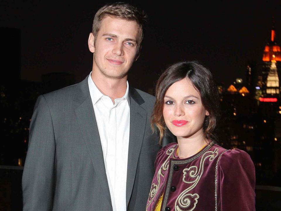 <p>Michael Loccisano/Getty </p> Hayden Christensen and Rachel Bilson attend a cocktail party in honor of designer Kris Van Assche in 2009