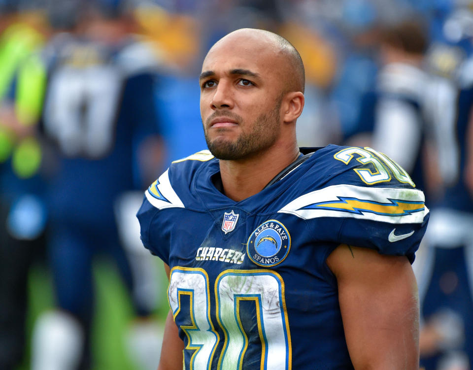 CARSON, CA - DECEMBER 09: Los Angeles Chargers running back Austin Ekeler (30) watches the defense from the sideline at StubHub Center in Carson on Sunday, Dec. 9, 2018. (Photo by Scott Varley/Digital First Media/Torrance Daily Breeze via Getty Images)