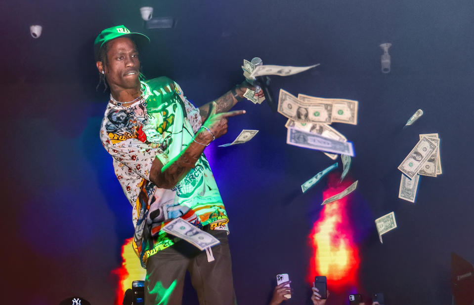 MIAMI, FLORIDA – MAY 07: Travis Scott performs at E11EVEN Miami during race week Miami 2022 on May 8, 2022 in Miami, Florida. (Photo by Alexander Tamargo/Getty Images for E11EVEN)