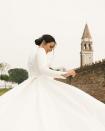 The bride in her Benveniste wedding gown.