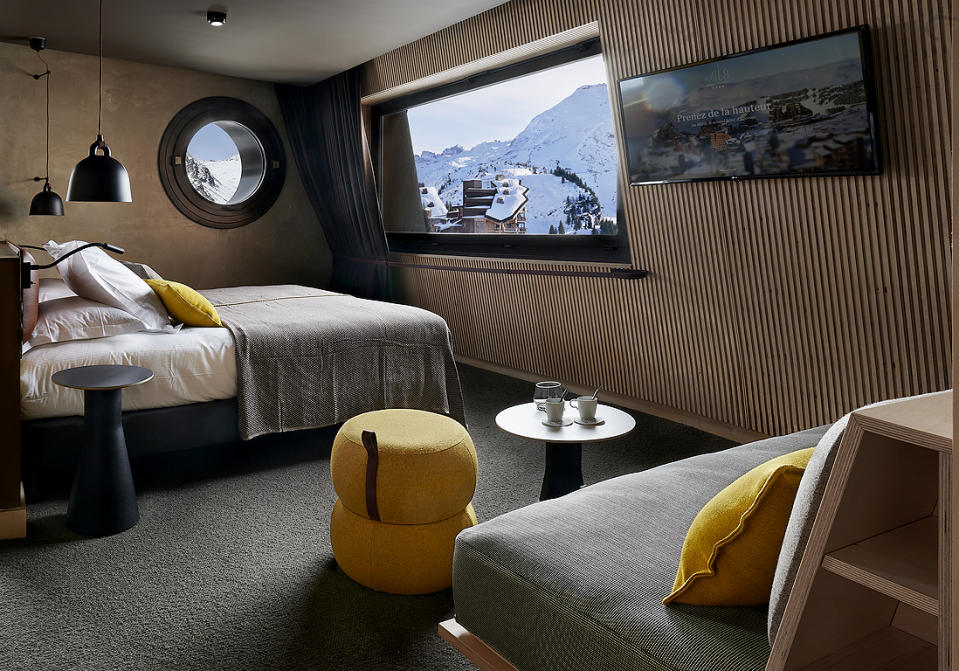 Matières brutes et ambiance intimiste pour ce nouvel hôtel à Avoriaz