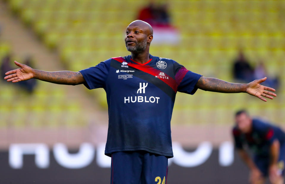 William Gallas reacts during the drivers football match at the Stade Louis II Stadium, Monaco. (Photo by David Davies/PA Images via Getty Images)