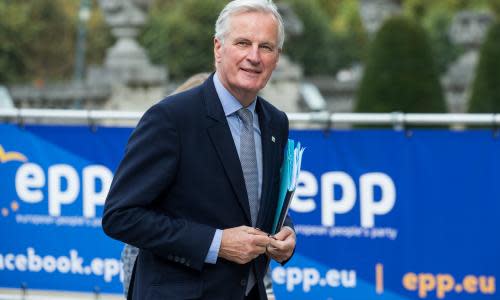 EPP leader meeting ahead of EU Council meeting<br>epa06275523 Michel Barnier, the European Chief Negotiator of the Task Force for the Preparation and Conduct of the Negotiations with the United Kingdom under Article 50, arrives as a guest for an European People's Party (EPP) leaders' meeting ahead of the European Council meeting in Brussels, Belgium, 19 October 2017. EPA/STEPHANIE LECOCQ