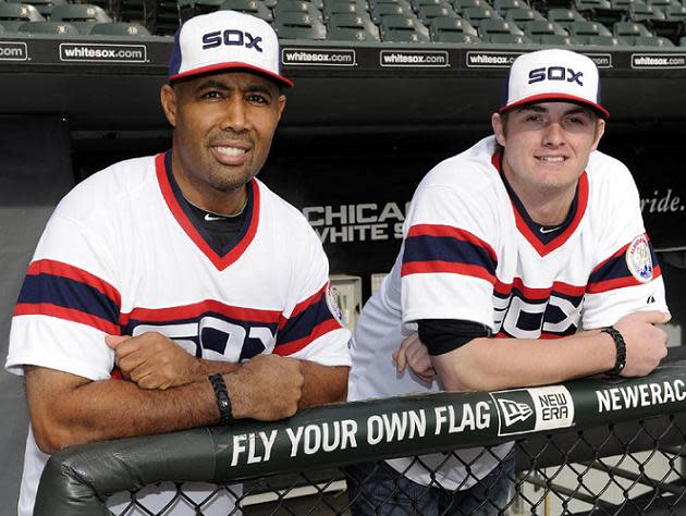 1983 Replica Road Jersey Giveaway, 1983 road jersey or Ron Kittle and  Harold Baines singing karaoke? We'd take both! 🎟:   By Chicago White Sox