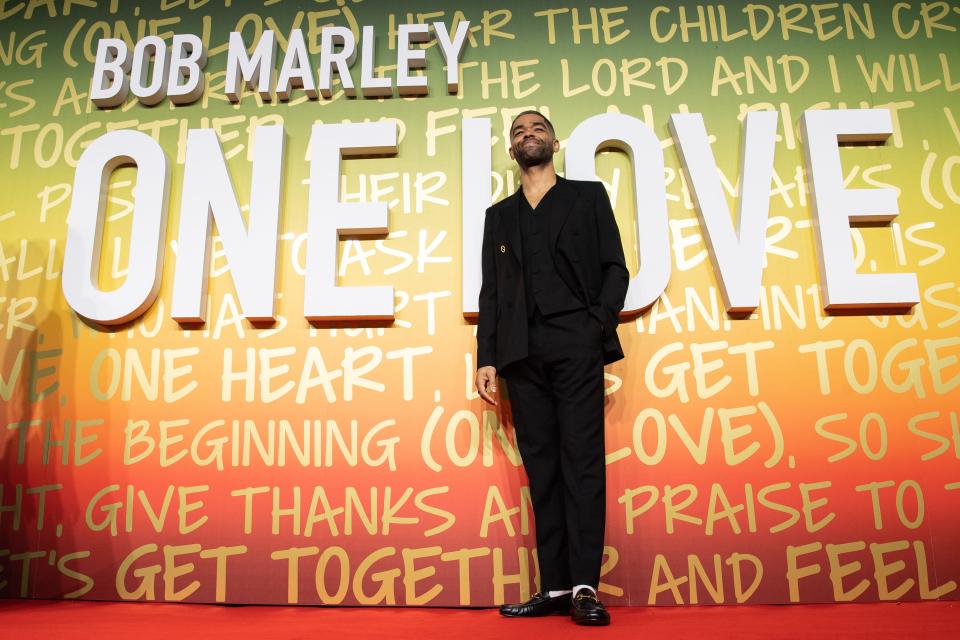 Kingsley Ben-Adir attends the UK premiere of "Bob Marley: One Love" on January 30, 2024 in London, England.