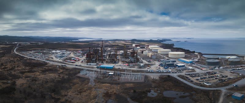 Aerial view of the Braya Renewable Fuels refinery in Come By Chance