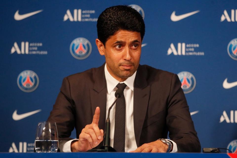 PSG president Nasser Al-Khelaifi has become one of the most powerful figures in the game (AP)
