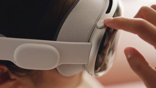 &lt;p&gt;Apple&lt;/p&gt; Closeup on Apple&#39;s Vision Pro mixed reality headset.