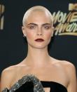 <p>Delevingne debuted her shaved head in April, while filming for <em>Life in a Year</em>. The feature, in which the model and actress is playing a young woman dying of cancer, is set to be released in 2018. (Photo: Getty Images) </p>