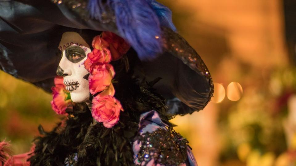 woman in Day of the Dead costume