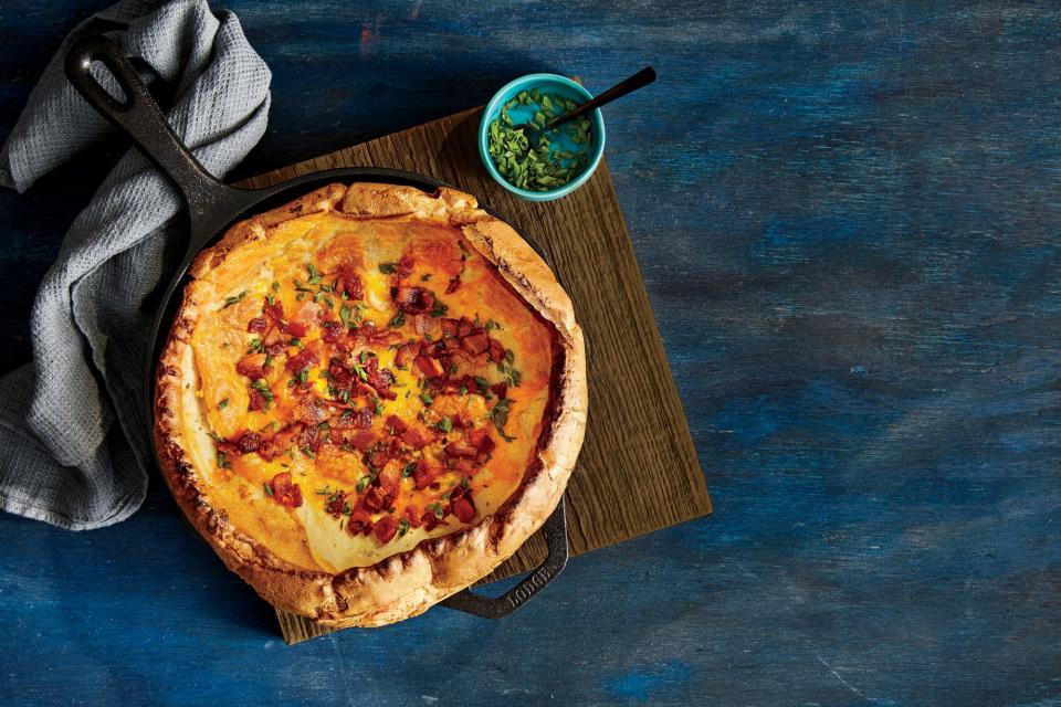 <p><strong>Recipe: </strong><a href="https://www.southernliving.com/recipes/savory-bacon-dutch-baby" rel="nofollow noopener" target="_blank" data-ylk="slk:Savory Dutch Baby;elm:context_link;itc:0;sec:content-canvas" class="link "><strong>Savory Dutch Baby</strong></a></p> <p>You might know Dutch babies as sweet breakfast treats, but you’ve got to try this savory recipe. You probably have all of the ingredients you need to whip up this quick recipe on a Saturday morning. “I had never heard of this before but man…it’s awesome!!” said one reader.</p>