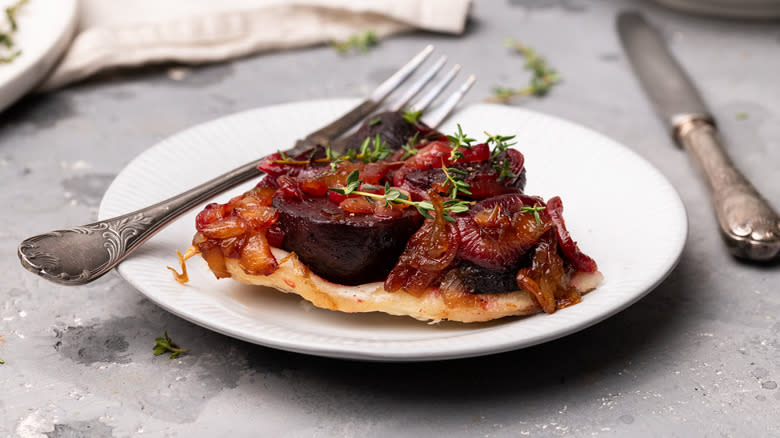 glazed beet thyme tarte tatin