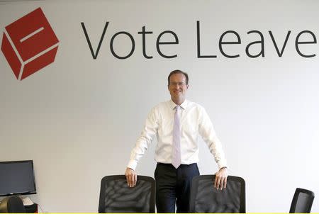 Head of Vote Leave, Matthew Elliott, poses for a photograph at the Vote Leave campaign headquarters in London, Britain May 19, 2016. REUTERS/Peter Nicholls