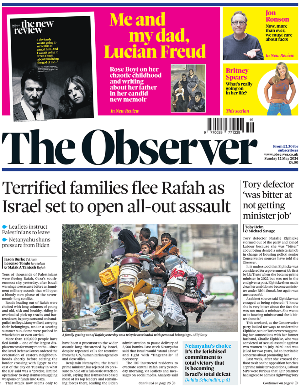 Observer front page 
