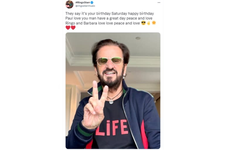 Ringo Starr se sumó a los mensajes de cumpleaños de su amigo