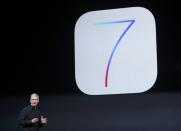 Apple Inc CEO Tim Cook speaks on stage during an Apple event in San Francisco, California October 22, 2013. REUTERS/Robert Galbraith (UNITED STATES - Tags: BUSINESS TELECOMS SCIENCE TECHNOLOGY)