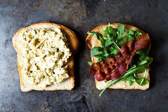 <strong>Get the <a href="http://food52.com/recipes/12681-bacon-and-egg-salad-sandwich-with-dukkah-and-peppery-greens" target="_blank">Bacon and Egg Salad Sandwich </a>recipe by AntoniaJames via Food52</strong>