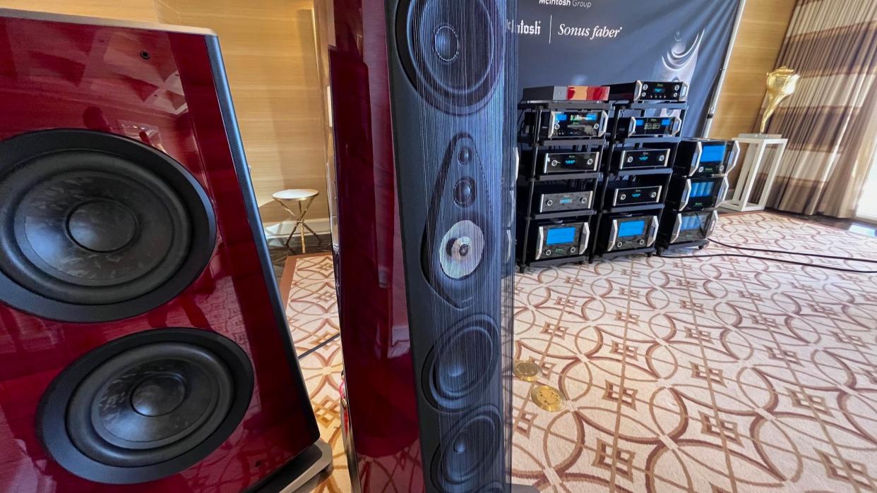  Sonus faber suprema with mcintosh amps in backgroiund. 