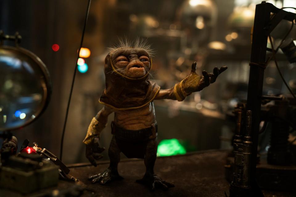 The combination of Neal Scanlan's design and Shirley Henderson's voice made Babu Frik a 'home run' of a 'Star Wars' creature (Photo: Lucasfilm/Walt Disney)