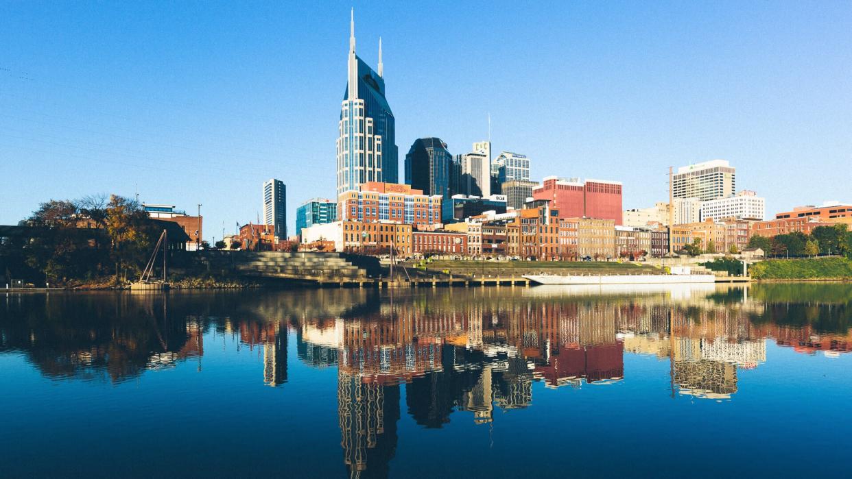 View of Downtown Nashville during a beautiful early morning.