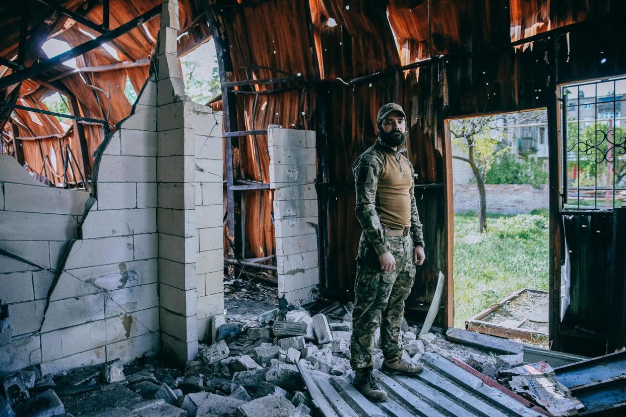 <span>‘Tavr’ Bohdan Krotevych, the chief of staff of the Azov brigade, says high morale and a willingness to allow all ranks to be heard has helped the men succeed on the battlefield.</span><span>Photograph: Julia Kochetova/The Guardian</span>