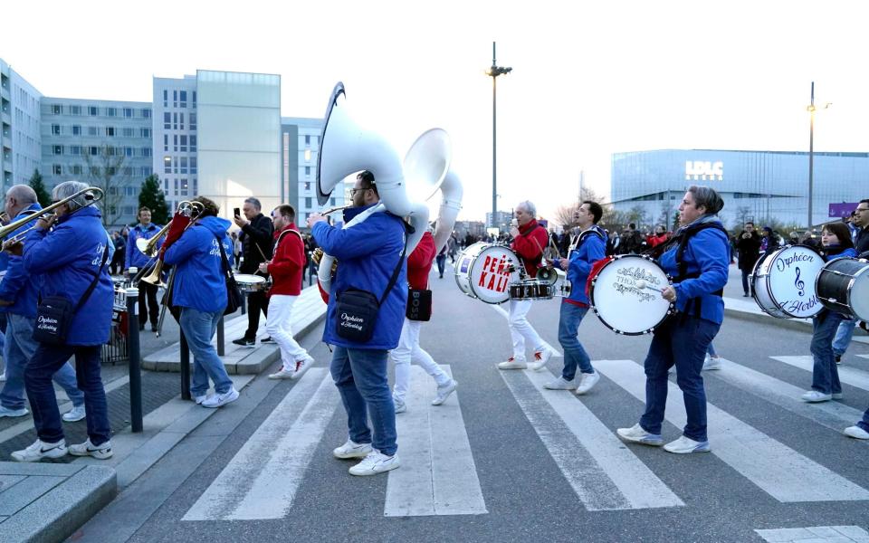 A marching band in Lyon