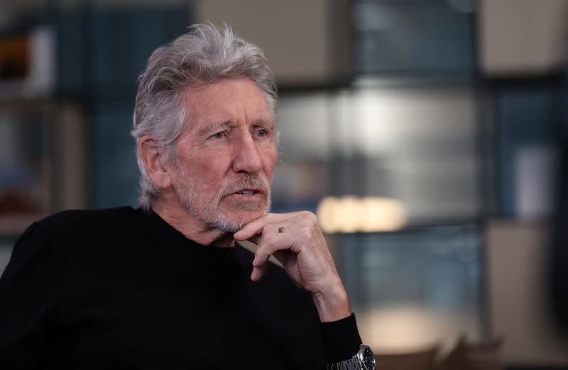 Pink Floyd co-founder Roger Waters speaks during an interview with Reuters in London