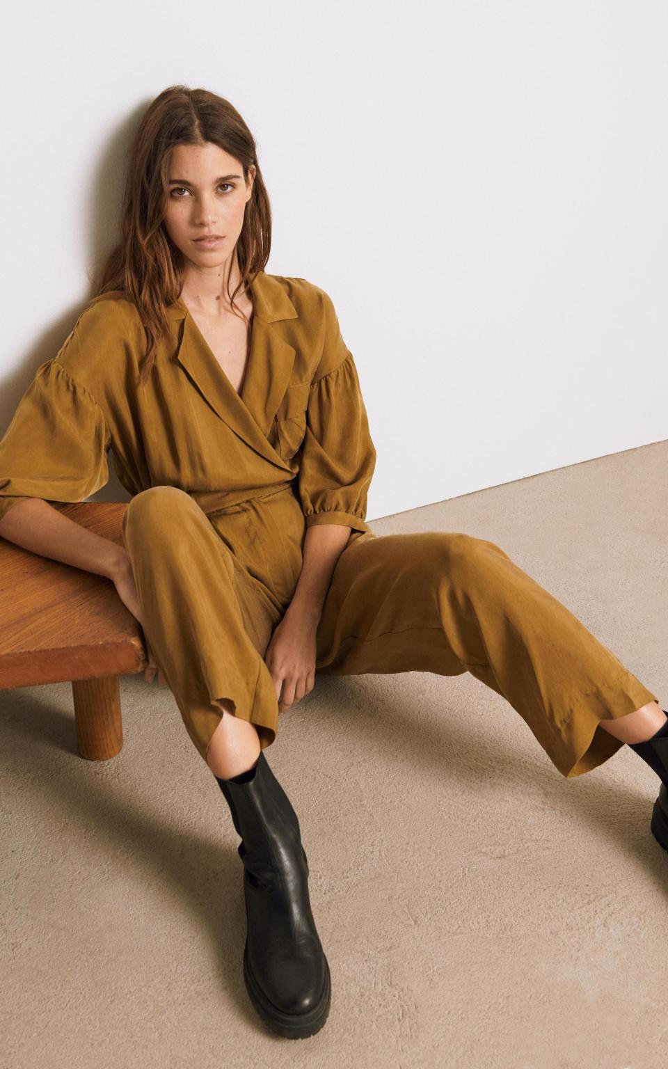 This khaki jumpsuit is not only effortlessly chic, but comfortable to wear - Ba&sh