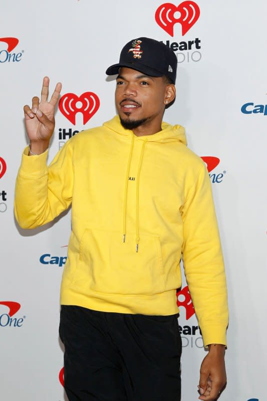 Chance the Rapper arrives for the iHeartRadio Music Festival at the T-Mobile Arena in Las Vegas on September 21, 2019. The musician turns 31 on April 16. File Photo by James Atoa/UPI