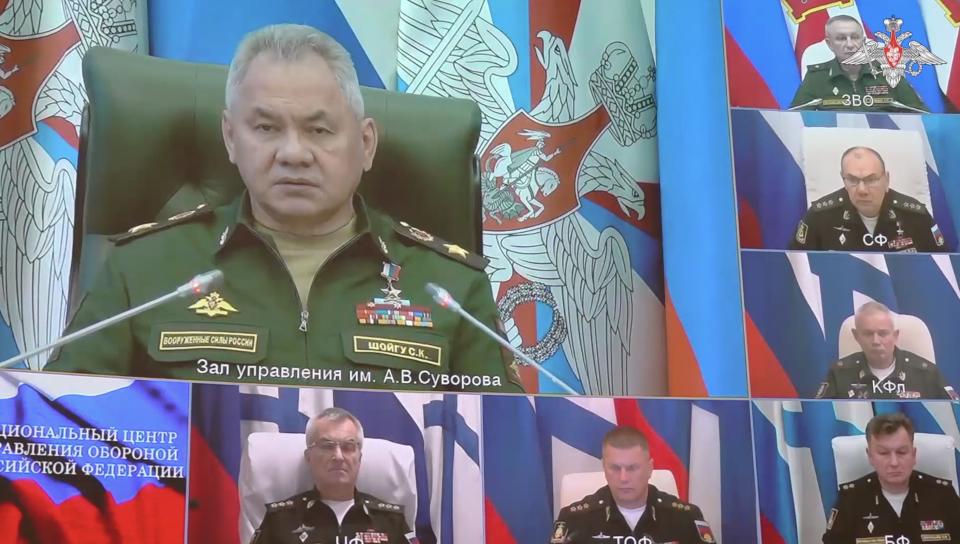 Sergei Shoigu allegedly said Russia was reinforcing its western border (Anadolu Agency via Getty Images)