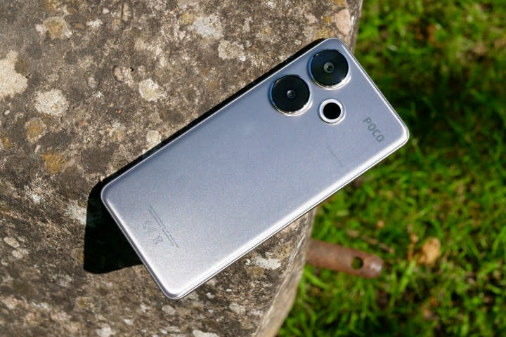 The Poco F6 rear panel.