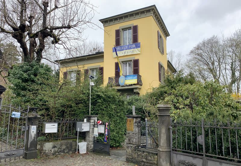 The Embassy of Ukraine is seen in Bern