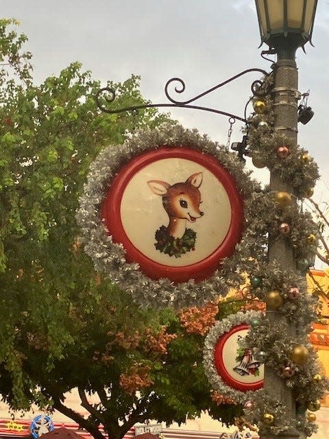 Vintage-style decorations abound at Walt Disney World's Hollywood Studios during the yuletide season.