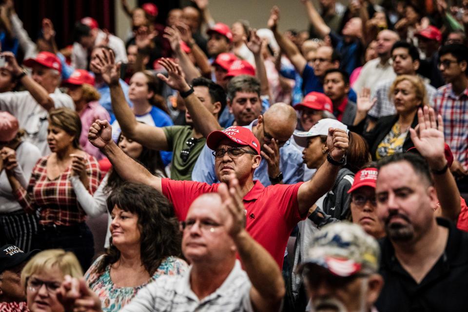 people at a rally