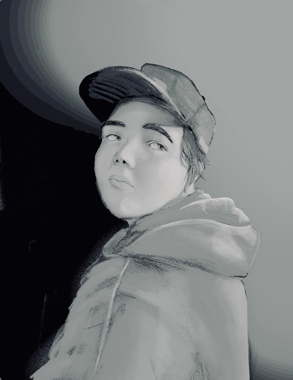 Self Portrait, digital painting and drawing from Hagerstown Community College student Abbey Whittington.