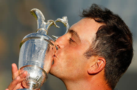 Golf - The 147th Open Championship - Carnoustie, Britain - July 22, 2018 Italy's Francesco Molinari kisses the Claret Jug after winning the 147th Open Championship REUTERS/Andrew Yates