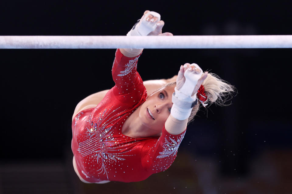 <p>She is the oldest member of Team USA, 3 months older than Simone Biles.</p> 