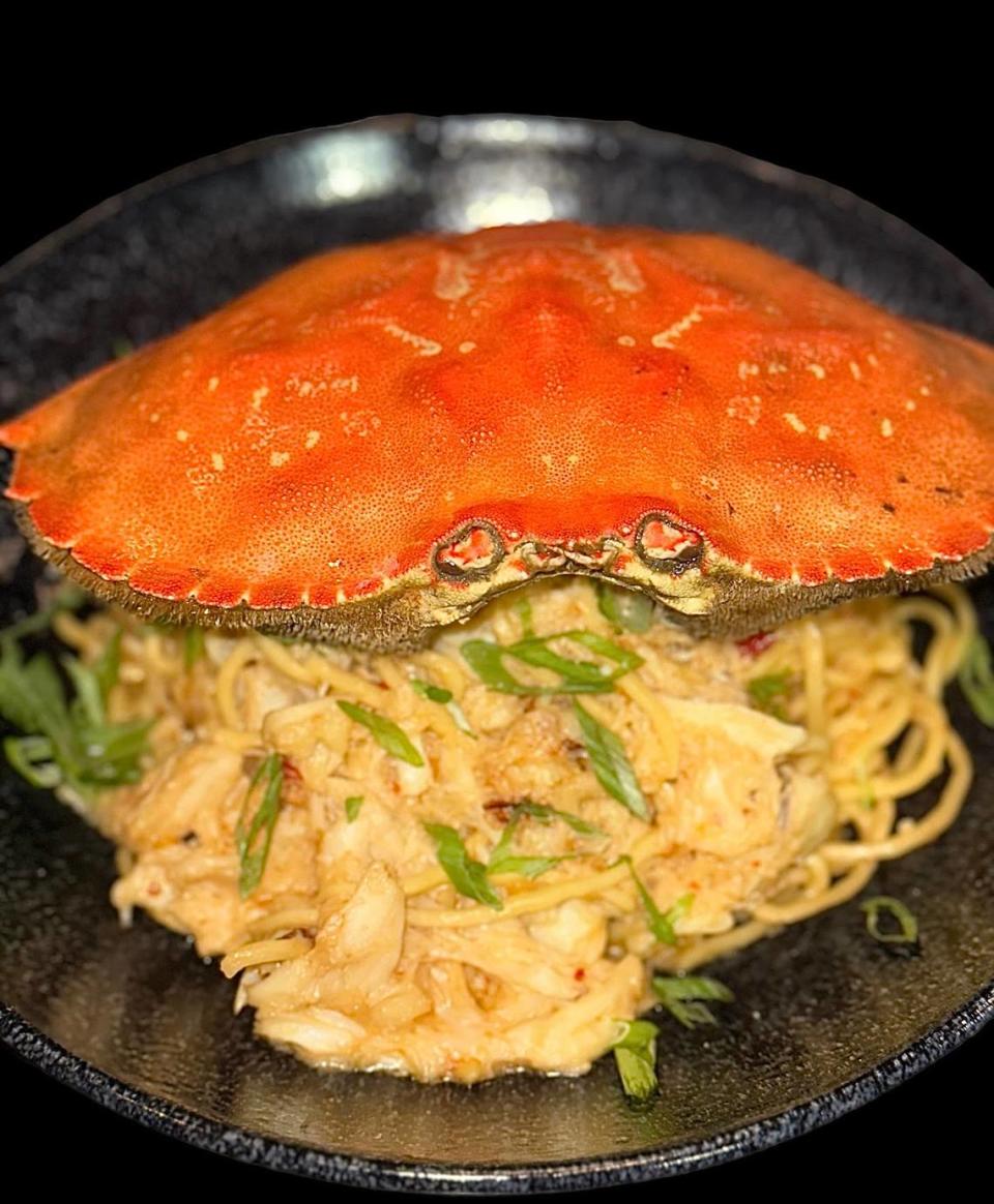 Mexico City garlic noodles with dungeness crab is a popular menu item at Fuego Comida and Tequila, which recently opened at 11615 State Road 70 E., Lakewood Ranch.