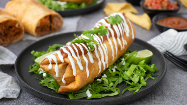 Chicken Chimichangas with Ranchero Sauce