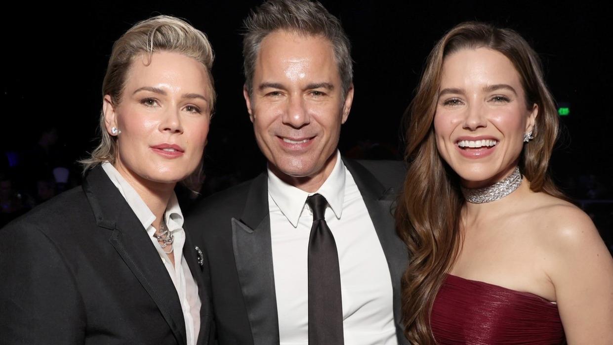 Ashlyn Harris and Eric McCormack and Sophia Bush