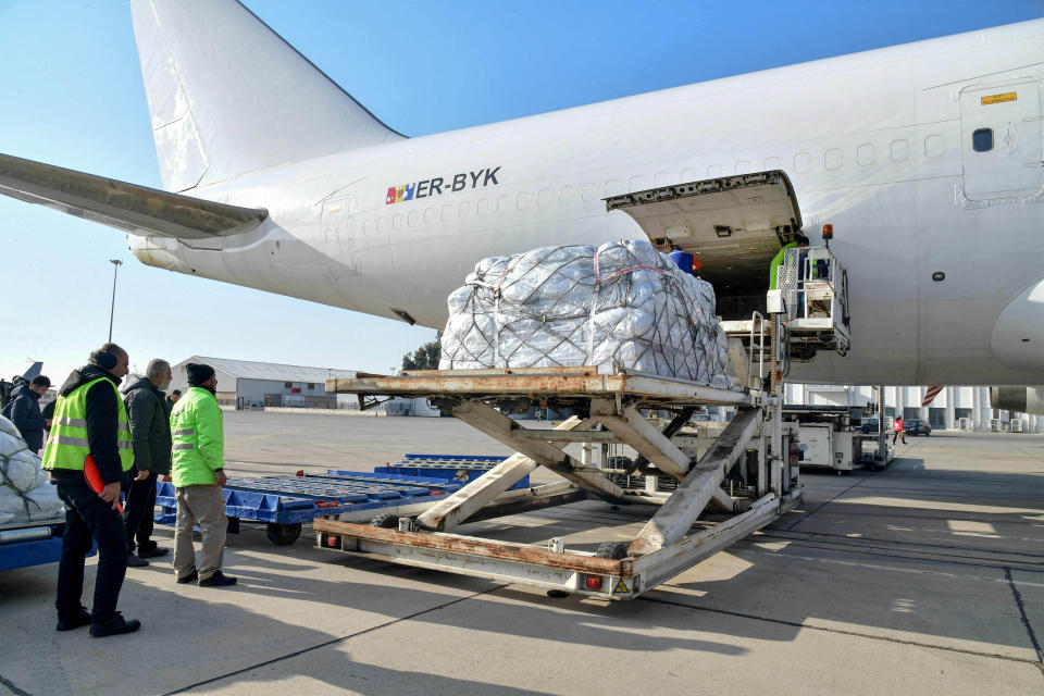 Syria earthquake victims receive aid from China.  (AFP - Getty Images)