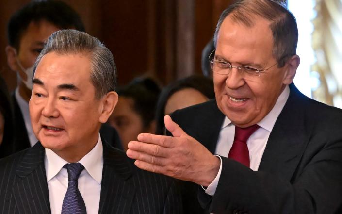 Chinese Communist Party's foreign policy chief Wang Yi and Russian Foreign Minister Sergey Lavrov - Alexander Nemenov/Pool AFP