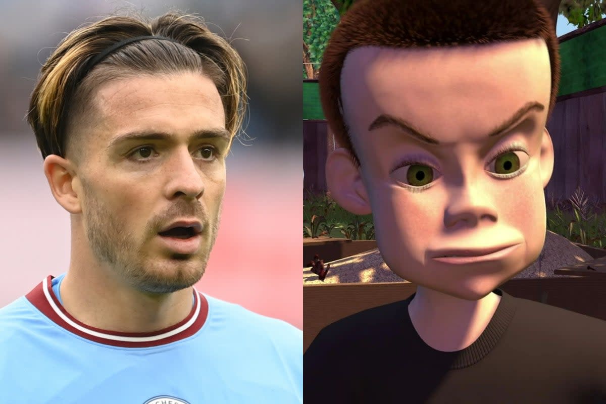 Jack Grealish claimed his facial render in FIFA 23 looked like ‘geeza’ from Toy Story AKA bully Sid  (Getty / Pixar)